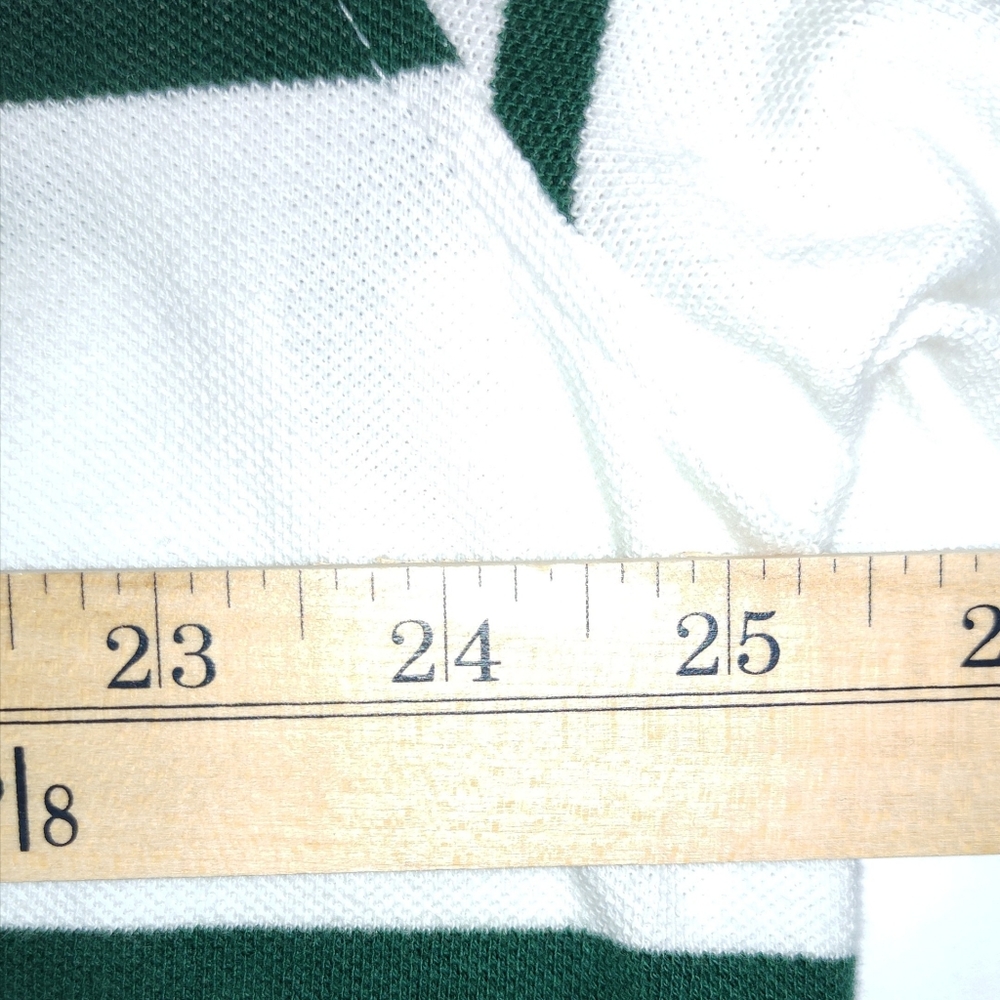 Tommy Hilfiger Men's White/Green Striped Long Sleeve Polo Shirt. - Picture 9 of 10